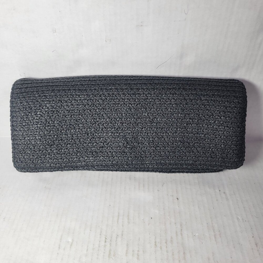 Betmar Black Woven Clutch With Magnetic Snap Closure & Interior Zipper Pocket